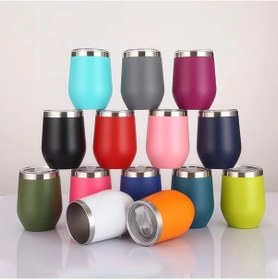 Resim Cloud011 Mor 12oz Çift Cidarlı Vakumlu Paslanmaz Çelik Seyahat Kahve Kupası 