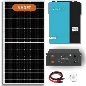 Resim Exelon 6.2 Kw Lityum Akülü Hazır Solar Enerji Paketi 
