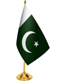 Resim Masa Üstü Pakistan Bayrağı + Pirinç Direk Masa Bayrak Seti 