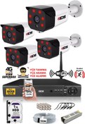 Resim IDS 4 Kameralı Set - 5mp Lensli Fullhd Gece Görüşlü Güvenlik Kamerası Sistemi - 2050-set4-1tb 