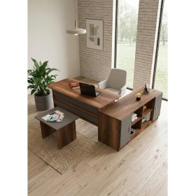 Resim Robin Home Verona Abf Ofis Büro Seti Çalışma Masası Takımı Ceviz Renk Ahşap Malzeme 140 cm 