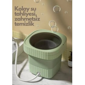 Resim Mucosan Katlanabilir Mini Çamaşır Makinesi 13 L Taşınabilir Çamaşır Makinesi ve Kurutma Özellikli - Yurtlar, Seyahatler, Küçük Evler, Havlular ve Iç Çamaşırları Için Yer Tasarruflu Çamaşır Yardımcısı 