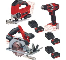 Resim Einhell Te-Js 18 Dekupaj Te-Cs 18/165/1 Daire Testere Te-Cs 18/40 Vidalama 3X4.0AH Akülü Set 