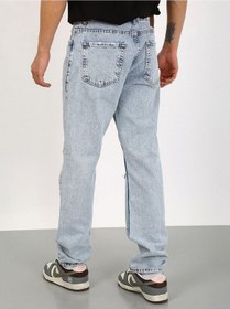 Resim Baggy Diz Yırtık Buz Mavi Jean-buz Mavi - 30 Buz Mavi 