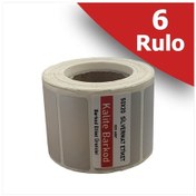 Resim 50x20 Silvermat Etiket | 6 Rulo Metalize Demirbaş Etiketi 