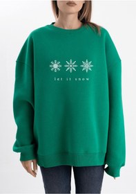 Resim Unisex Oversize Let İt Snow Sweatshirt 