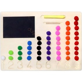 Resim Montessori Ponponlu Ahşap Hesap Makinesi 