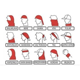 Resim Bebo Store Extreme Outdoor Spor , Motorcu Ve Bisiklet Kullananlara Özel Desenli Buff Boyunluk Bandana Balaklava Kurt-213 Çok Renkli 