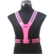 Resim Yuntech01 Pembe Esnek Askı 4 Led Işıklı Yansıtıcı Yelek - Spor Ve Açık Hava Aktiviteleri İçin Güvenlik Vestsı Çok Renkli 