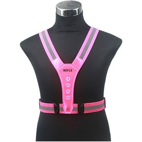 Resim Yuntech01 Pembe Esnek Askı 4 Led Işıklı Yansıtıcı Yelek - Spor Ve Açık Hava Aktiviteleri İçin Güvenlik Vestsı Çok Renkli 