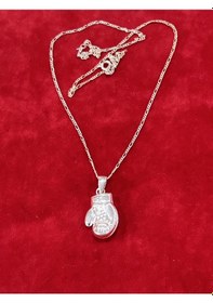 Resim Firuze Gümüş Boks Eldiveni Modeli Gümüş Kolye F16001325 