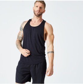 Resim Decathlon Erkek Siyah Stringer Sporcu Atleti - Kas Geliştirme 