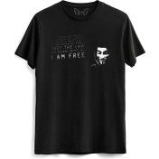 Resim Alfa Tshirt V For Vendetta Resimli Dijital Baskılı Çocuk Siyah Tshirt 