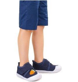 Resim Kiko Kids Strawberry Cırtlı Erkek Bebek İlk Adım Panduf Ayakkabı Lacivert 