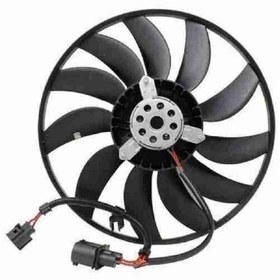 Resim Volkswagen Caddy Golf 5 6 Plus Jetta 3 4 Touran Audi A3 Seat Leon Toledo Skoda Octavia 2004 Sonrası Davlumbazsız Fan Motoru (360 mm - 4+3 Fişli - 11 Kanat) 
