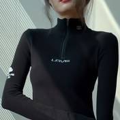 Resim Kadınlar İçin Fermuarlı Dik Yaka Uzun Kollu Kazak, Yeni Minimalist Nakışlı Üst 