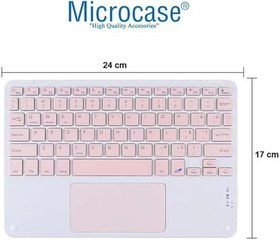 Resim Microcase Lenovo Tab M10 TB328FU 10.1 inch Tablet ile uyumlu Bluetooth Touchpad Klavye + Standlı Kılıf - BKK5 Pembe 