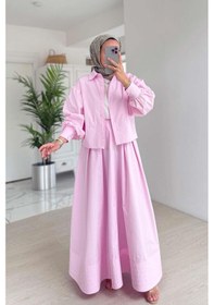Resim Kahijab Poplin Etek Takım - Pembe Pembe 