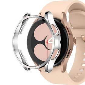 Resim Samsung Galaxy Watch 4 40 MM Kılıf 360 Full Round Soft Silicone Gümüş 
