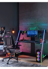 Resim Roox Oyuncu Masası Siyah 