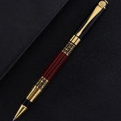 Resim Ceb klipsli şık metal tükenmez kalem, tıkla-kapa özelliği - Ağır, orta uçlu, oval şekilli düz yazı kalemi - Ofis, okul, hediye için ideal - Yetişkinler için uygun, 1 adet 