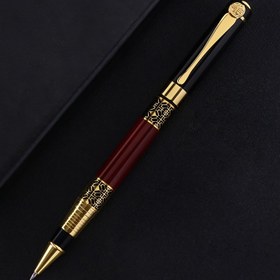 Resim Ceb klipsli şık metal tükenmez kalem, tıkla-kapa özelliği - Ağır, orta uçlu, oval şekilli düz yazı kalemi - Ofis, okul, hediye için ideal - Yetişkinler için uygun, 1 adet 