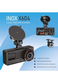 Resim Inox-x604 Wifi 3 Kameralı Araç Kamerası 