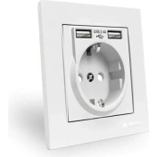 Resim Çift Usb'li Topraklı Priz (2.4A Hızlı Şarj+Çocuk Koruma) 