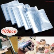 Resim 100 adet Mavi Şeffaf PVC Isıyla Daralan Torbalar, Ev ve Ofis Kullanımı için Şarj Edilmemiş Plastik Ambalaj Saklama Torbaları 