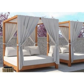 Resim BERZBUĞ LÜKS Ahşap Bahçe Yatak 180wX180dX180h Şezlong 