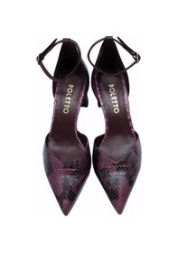 Resim Poletto Hakiki Yılan/hakiki Deri Murdum-bordo Ayakkabı Stiletto 9841 114 V1 Yln-1188 Bordo 