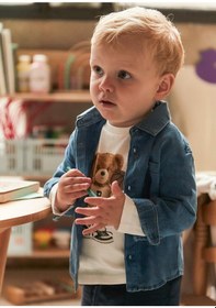 Resim Mayoral Erkek Bebek Denim Gömlek Mavi Mavi 