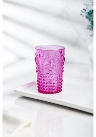 Resim Akrilik Pembe Tekli Kısa Bardak & Su Meşrubat Kahve Yanı Bardağı 400 ml (Cam Değildir ) 