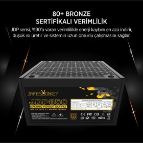 Resim Jdp850 Apfc 12cm 850w Bronze 80 Atx 3.1 Pcı-e 5.1 Power Supply 