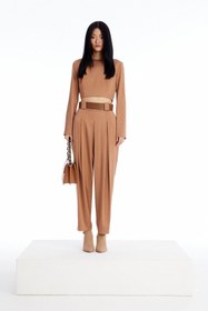 Resim Rue Uzun Kollu Camel Crop Bluz 