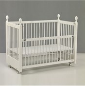 Resim Meltem Kids Kral Sallanır Ahşap Anne Yanı Beşik 60x120 cm (beyaz ) Beyaz 