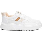 Resim DarkStep 151 Kadın Beyaz-ekru-taba Anorak Kalın Taban Sneaker Ayakkabı 
