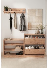 Resim Ayakkabılık Ve Portomanto Askılık Seti Düşer Kapak Ayakkabılık Elbise Askılığı Serap & Vega Çam Çam 