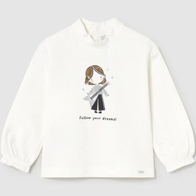 Resim Mayoral Kız Bebek Manşet Kollu Sweatshirt KREM 