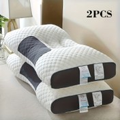 Resim Derin Uyku için 2 Adet Ergonomik Servikal Yastık - Ortopedik Boyun Desteği, Yan & Sırt Uyuyanlar İçin İdeal, Makinede Yıkanabilir, Dayanıklı Polyester Çekirdek, Her Mevsim Konfor (2000G) 