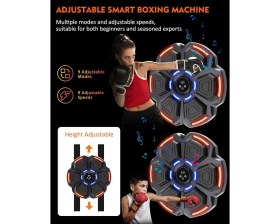 Resim Magicool Bluetooth Hoparlör Özellikli Duvar Boks Makinesı 9 Mod Seviye Ayarlı Müzikli Boks Makinesı 