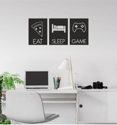 Resim 3 Lü Gamer Seti Dekoratif Duvar Ahşap Tablosu 