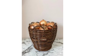 Resim Feyza Design El Işçiliği Kahverengi Orta Boy Rustik Mutfak Soğanlığı 