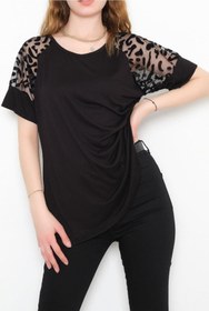 Resim Te&Te Kadın Siyah Kolları Transparan Bluz 