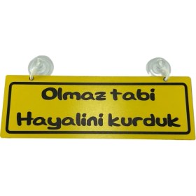 Resim Tky Cam Süsü Yazı ’olmaz Tabi Hayalini Kurduk’ Mdf Vantuzlu 