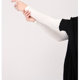 Resim Manolyaşal İslamic Hijab Likralı Kaymayan Kurtarıcı 1 Çift Tesettür Kolluk Ekru 
