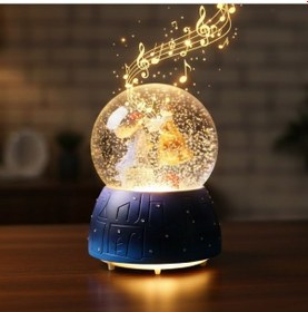 Resim River World Kar Küresi Biblo Müzikli Işıklı Pilli Figürü Valizli Çift Sevgili 