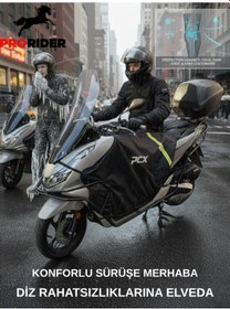 Resim Motosiklet Premium Diz Örtüsü Honda Pcx Uyumlu Su Ve Rüzgar Geçirmez Kışlık Koruma Siyah 