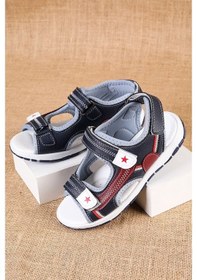 Resim Gimer - Lacivert Bordo Garnili Çocuk Sandalet - Brcn040301G24G 