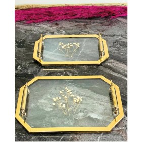 Resim Altıgen Söz ve Nişan Tepsisi, Sırmalı Aynalı, Damat ve Kahve Şıklığı 